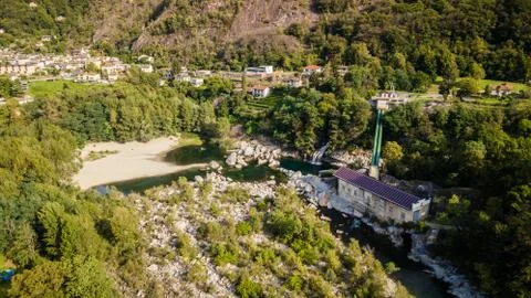 Ponte Brolla Aerial View Stock Photos