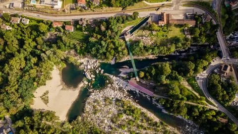 Ponte Brolla Aerial View Stock Photos
