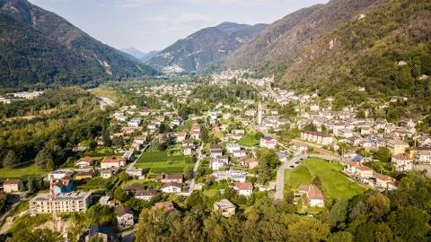 Ponte Brolla Aerial View Stock Photos