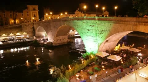 Ponte Cestio bridge in Rome Video stock 12568125
