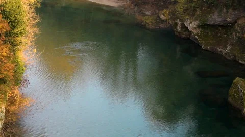 Ponte del diavolo, devil bridge in Cividale, romanic bridge on sun Stock Footage 111921063