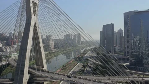 Ponte Estaiada Otavio Frias Stock Footage