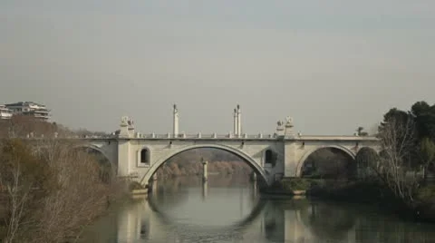 Ponte Milvio landscape Stock Footage 10795237