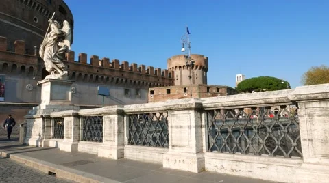 Ponte Sant Angelo in Rome Stock-Footage 51890612