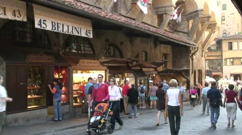 At Ponte Vecchio 5 Stock Footage 86287