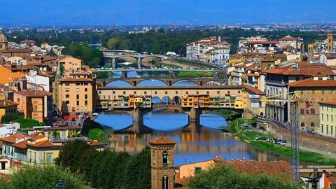 Ponte Vecchio and the River Arno Stock Footage 81107126