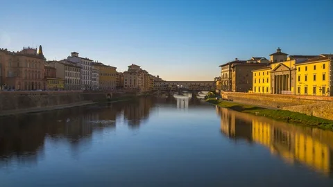 Ponte Vecchio and River Florence Italy Stock-Footage 85122583