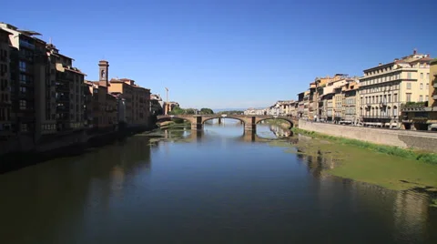 Ponte Vecchio Bridge and surrounding Buildings Video stock 38216415