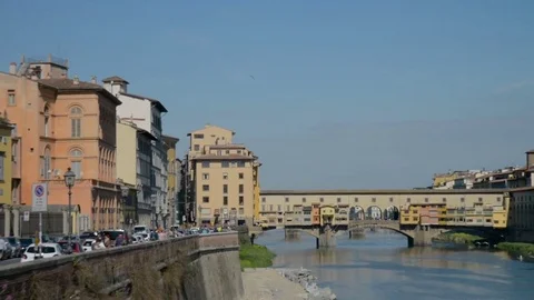 Ponte Vecchio bridge in Florence Stock Footage 76854609
