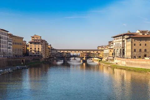 The Ponte Vecchio bridge  in Florence Stock Photos