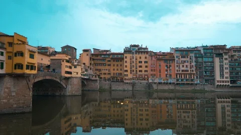 Ponte Vecchio Bridge Over Arno River in Florence, Italy Stock-Footage 122178123