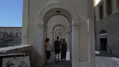 Ponte Vecchio bridge over the River Arno, Florence, Tuscany, Italy Stock Footage 129074576