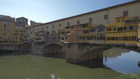 Ponte Vecchio bridge over the River Arno, Florence, Tuscany, Italy Stock Footage 129074588