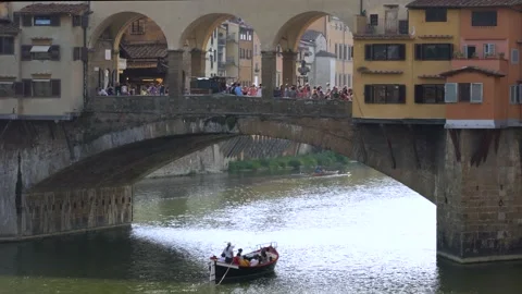 Ponte Vecchio bridge on the River Arno in Florence, Italy Stock Footage 161224408