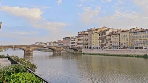 Ponte Vecchio bridge at sunset in Florence Stock-Footage 75887305