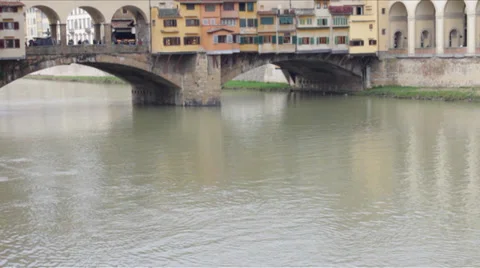 Ponte Vecchio in Cloudy Weather Stock Footage 37926921