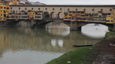 Ponte Vecchio in Florence in Winter Stock Footage 46369798