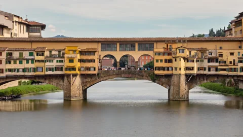 Ponte Vecchio hyperlapse, Florence Stock Footage 343995134