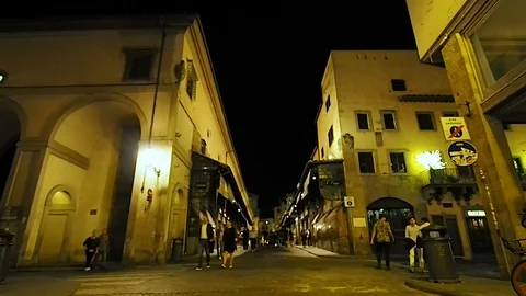 Ponte Vecchio by night in 4k Stock Footage 103464422