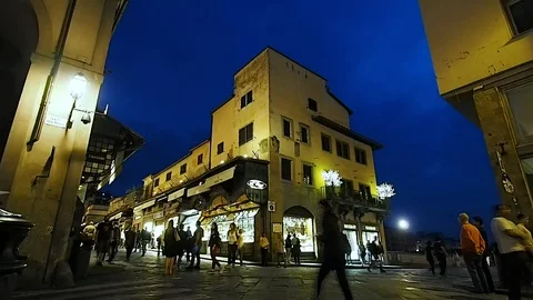 Ponte Vecchio by night in 4k Stock Footage 103467306