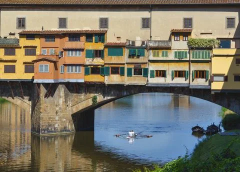 Ponte Vecchio, or old bridge, Florence, Italy. Stock Photos