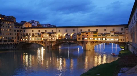 Ponte Vecchio over the Arno - Florence - Italy Stock Footage 60849212