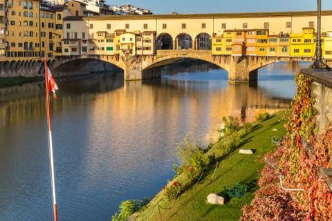 Ponte Vecchio over Arno river in Florence, Italy Stock Photos