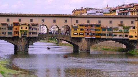 PONTE VECCHIO ROWING BOAT FIRENZE TUSCANT ITALY Stock Footage 67009335