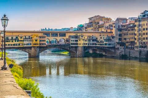 The ponte vecchio before sunset florence Stock Photos