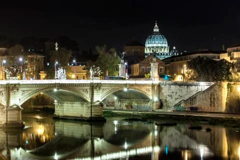 Ponte Vittorio Emanuele II - Rome Italy Stock Photos