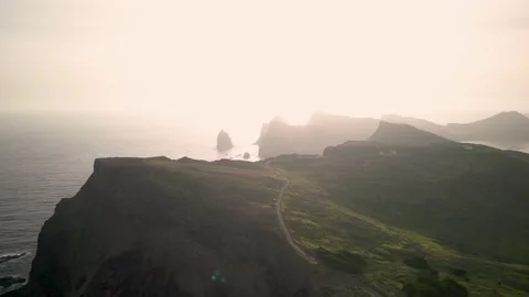 Ponto do Rosto landscape during sun rise in Madeira island, Portugal. Stock Footage 274170783