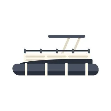 Pontoon boat vector icon on white background Stock Illustration