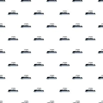 Pontoon boater pattern creating seamless nautical background Stock Illustration