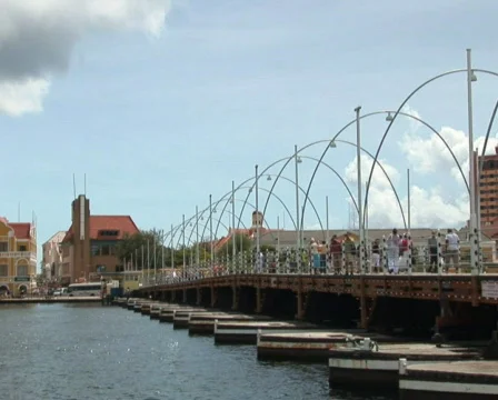 Pontoon bridge Stock Footage 355656
