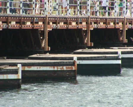 Pontoon bridge Stock Footage 355680