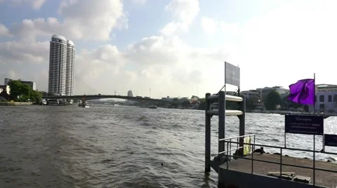 The pontoon on the Chapraya river in Bangkok Stock Footage 47259239