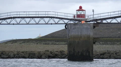 Pontoon on the coast of Edinburgh Stock Footage 61500072