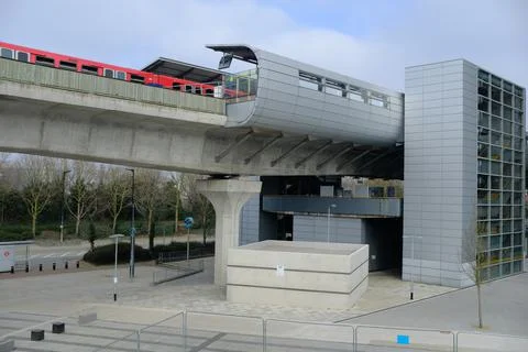 Pontoon Dock DLR station Stock Photos