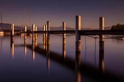 Pontoon refelections Stock Photos
