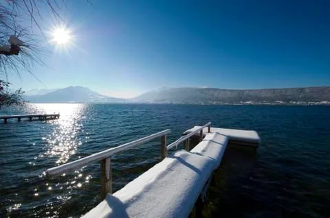 Pontoon in winter Stock Photos