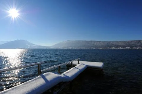 Pontoon in winter Stock Photos