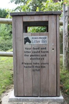Pony-proof litter bin Stock Photos