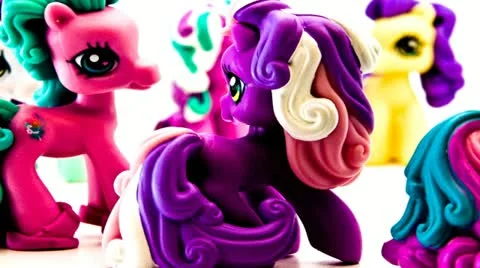 Pony rolling in group Stock Footage 21810607