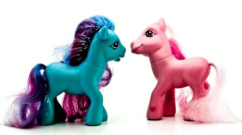 Pony rolling together Stock Footage 21810647