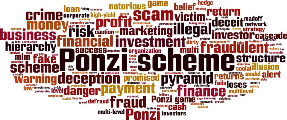 Ponzi scheme word cloud Stock Illustration