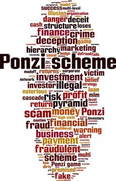Ponzi scheme word cloud Stock Illustration