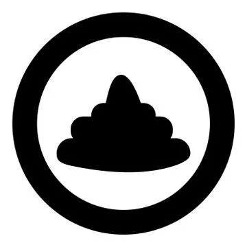 Poo black icon in circle vector illustration isolated . 스톡 일러스트