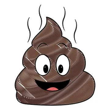 Poo chat emoticon scribble Illustrazione stock