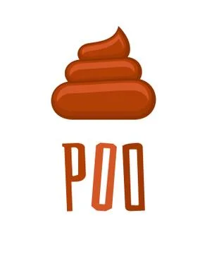 Poo design elements isolated white Stock Illustration