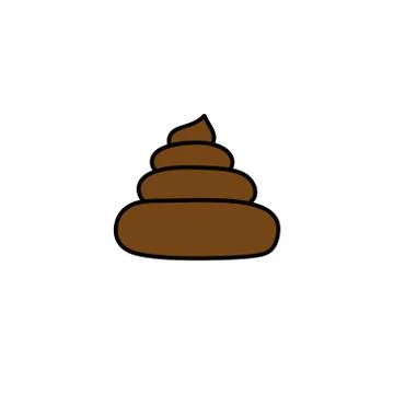 Poo doodle icon, vector colour line illustration Stock Illustration